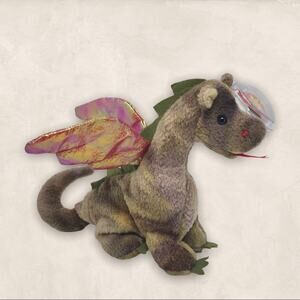 Ty Scorch the Dragon NWT Beanie Babies Iridescent Tie Dye Wings Rare Plush